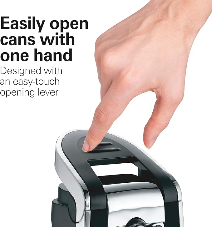 Hamilton Beach Smooth Edge Electric Automatic Can Opener for Kitchen with Easy Push Down Lever,Extra Tall,Includes Stainless Steel Scissors,Black and Chrome (76607),(Pack of 2)