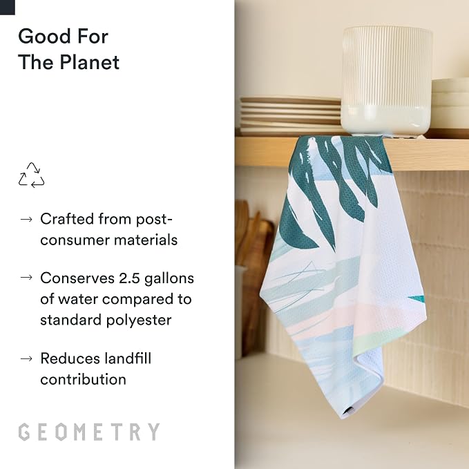 GEOMETRY Kitchen Tea Towels - Quick Dry Microfiber Dish Towels for Kitchen Create, 18" x 30" 1 Pack