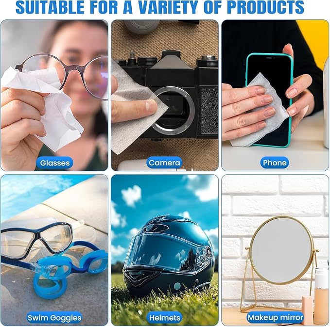VOISEN Lens Wipes for Eyeglasses,1000 Pack Eye Glasses Cleaner Wipes,Pre-Moistened Individually Wrapped Lens Wipes,Non-Scratching Non-Streaking,Safe for Eyeglasses, Goggles, Camera Lens, Phone
