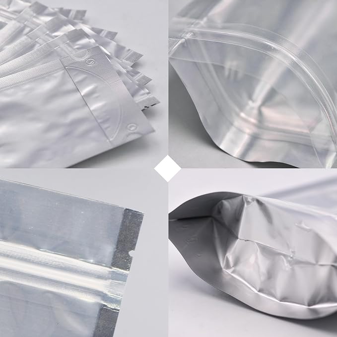 Wisesorb 1/2 Pint 240 Packs Mylar Bags For Food Storage, 5"x 7" Mylar Bags With Window, Freeze Dried Candy Bags, Reusable Storage Bags For Food, Mylar Food Storage Bags for Long Term Food Storage
