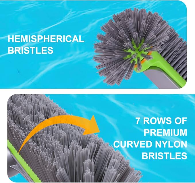 Sepetrel Pool Brush Head for Cleaning Walls,Heavy Duty Inground/Above Ground Swimming Pool Round Scrub Brushes with Premium Strong Bristle & Reinforced Aluminium Back