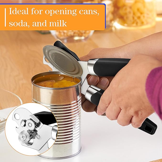 Gisafai 6 Pcs Manual Can Opener Bulk with Sharp Blade Smooth Edge Multifunctional Kitchen Gadget Handheld Openers Large Handheld Knob Can and Bottle Animals for Dorm Kitchen Essentials Gifts