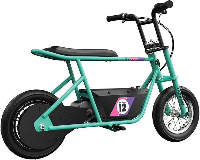 Razor Rambler 12 for Ages 13+ – 24V Electric Minibike with Retro Style, Up to 14 mph, Wide 12" Air- Filled Tires, High-Torque 250-watt Motor, Up to 40 Minutes Ride Time, for Riders up to 170 lbs