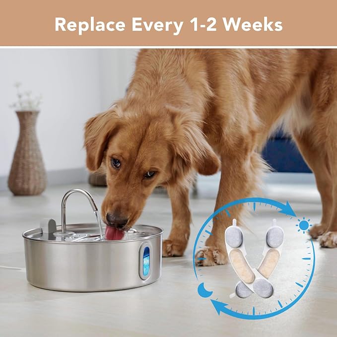 Smartoo Official 12 PCS Filters & 12 Sponge for 7L/236oz Dog Water Fountain | Incl. 1 Pump Holder Replacement for Smartoo Stainless Steel Pet Water Fountain, Durable & Genuine Filter Replacement.