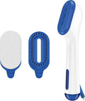 Conair 2-in-1 Steam & Iron Garment Wand, Portable Handheld Fabric Steamer with Ceramic Soleplate, 25-Second Heat-Up, 12-Minute Steam Time, White/Blue, GS47