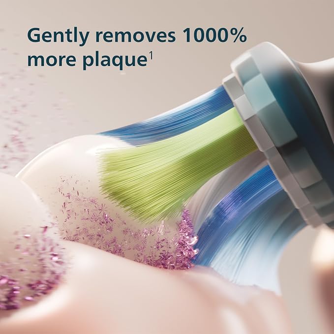 Philips Sonicare 6500 Rechargeable Electric Toothbrush, 2 Brush Head, Black | 1000% More Plaque Removal¹, Visual Pressure Sensor, 9 Brush Settings, App Connected, 21-Day Battery, Travel Case, HX7411/08