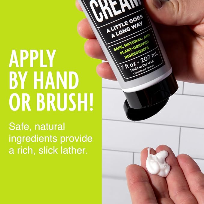 Pacific Shaving Company Natural Shaving Cream - Shea Butter + Vitamin E Shave Cream for Sensitive Skin - Clean Formula for a Smooth, Anti-Redness + Irritation-Free Shave Cream (3.4 Oz + 7 Oz, 2 Pack)