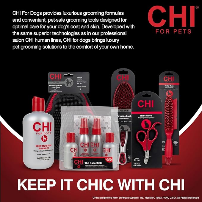 CHI for Dogs Self Cleaning Slicker Brush with Pivoting Head, Small Dog Grooming Brush for Detangling and Removing Loose Hair, Fine Wire Pins for Small Breed Dog Coats, Ergonomic Handle - 3 Pack