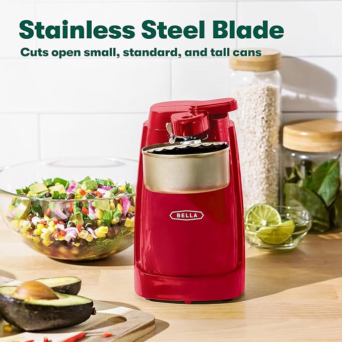 bella Electric Can Opener and Knife Sharpener, Red