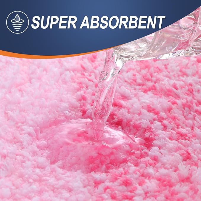 OLANLY Large Bathroom Rugs Mat 54x24, Extra Soft Absorbent Microfiber Bath Rugs, Rubber Backing, Quick Dry, Machine Washable Bath Mats for Bathroom Floor, Tub and Shower, Home Decor Accessories, Pink