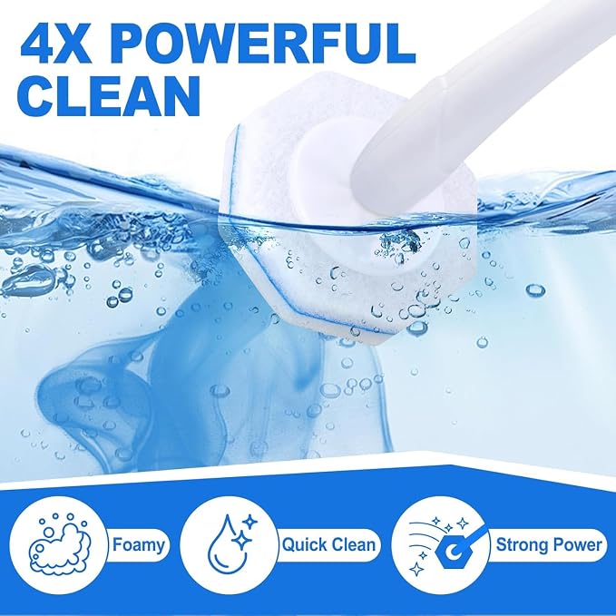 100 Count Toilet Bowl Wand Refills for Clorox, Disposable Toilet Brush Compatible with Clorox Toilet Bowl Wand Cleaning System, Upgrade Toilet Bowl Cleaner Refill Pads for Closestool Cleaning