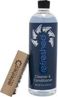 & Conditioner - Large 32 oz Refill + Brush - Easily Clean Suede, Leather, Nubuck, Canvas and Mesh Shoes