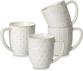 MALACASA LYDIA 16 Oz Coffee Mugs Set of 4, Ceramic Embossed Cups | For Coffee, Latte, Cappuccino, Tea, Dishwasher, Microwave Safe, Lead-Free Ceramic, Comfortable Handle, Gift Set