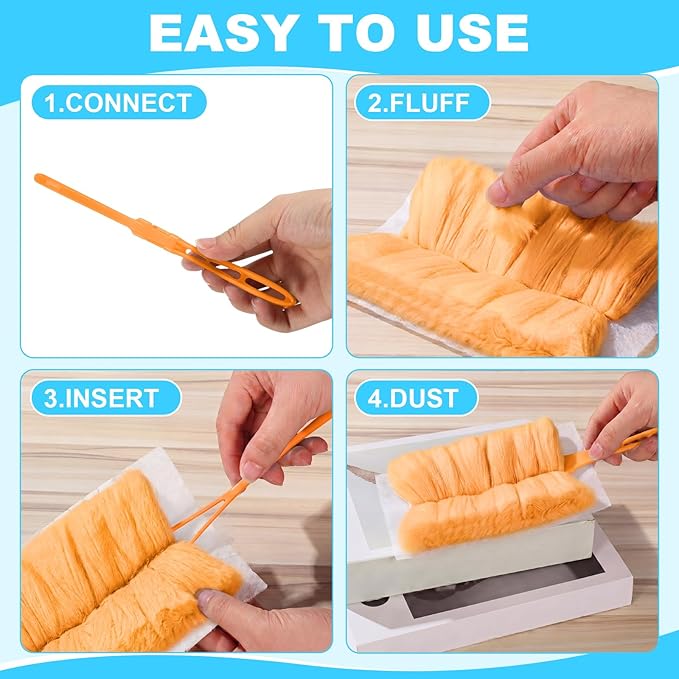 Mimorou 100 Pcs Disposable Dusters Refills Bulk Heavy Duty 180° Multi Surface Replacement Dusters for Cleaning Ceiling Fan with Microfibers Unscented (Modern Colors)
