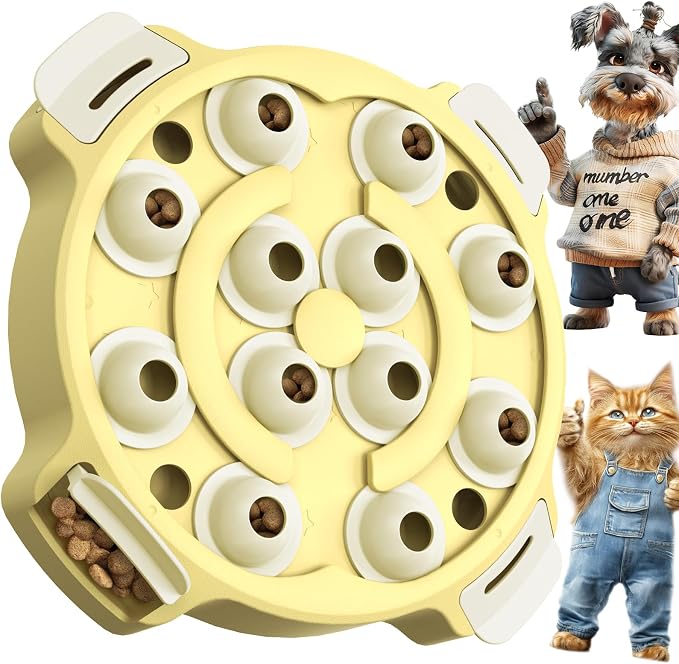KADTC Level 2-in-1 Dog & Cat Puzzle Toy, Mental Stimulation for Dogs Indoor | XL Size, 2-Level puzzle adds mental stimulation for dogs and cats through sniffing, pawing, and reward-based play.