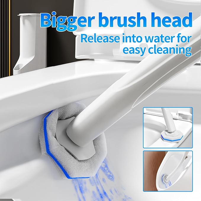 Hohoky 120pcs Bulk Pack of Disposable Toilet Brush Heads，Toilet Wand Refills for Toilet Bowl Brush Cleaner Pads,Toilet Brush Replacement Compatible Heads with Most Toilet Brushes