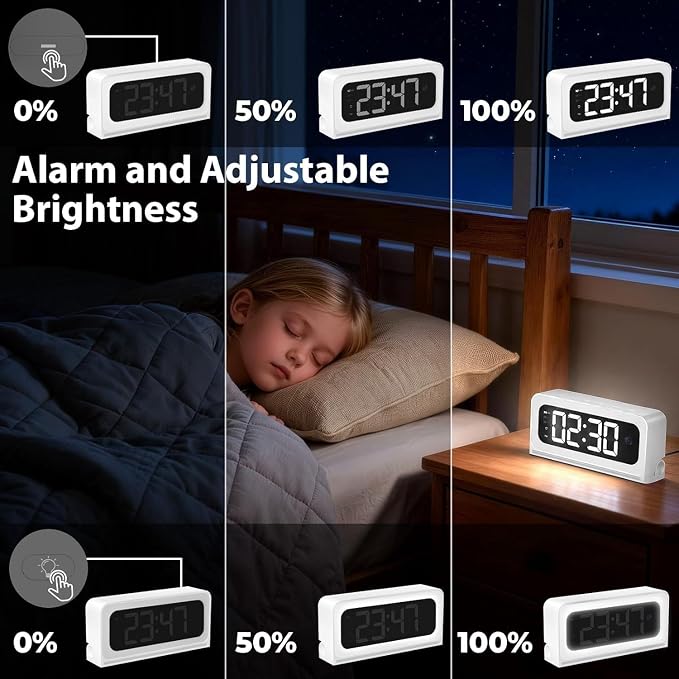 2K Alarm Clock Camera, 5G & 2.4G WiFi Indoor Nanny Cam for Home Security, Full Color Night Vision, AI Human Motion Detection, Local SD Storage