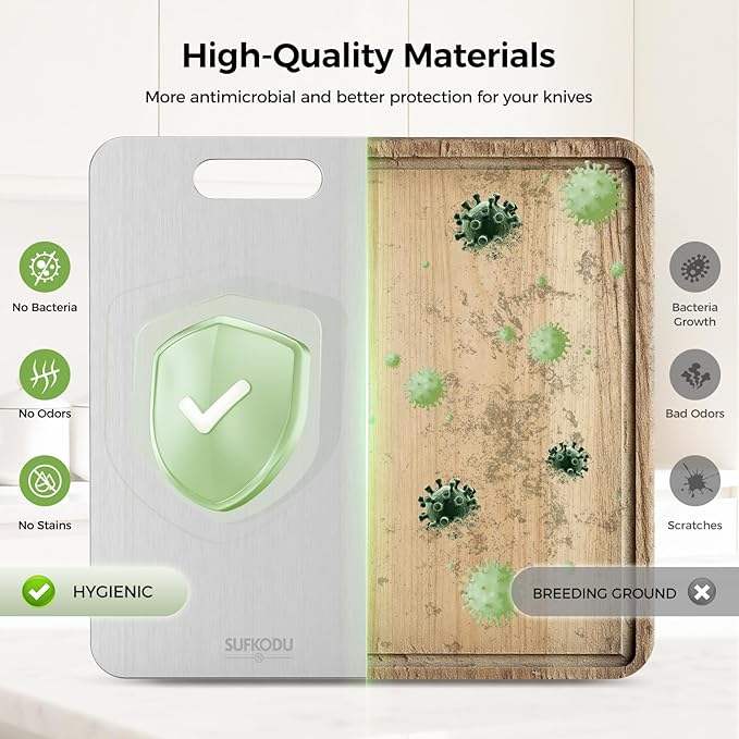 Titanium Cutting Board Set of 3, 100% Double-Sided Titanium Cutting Boards for Kitchen, Dishwasher Safe Non-Toxic Chopping Boards for Meat, Vegetables, Fruits, Raw and Cooked Food Prep (M+L+XL）