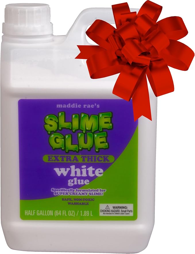 Maddie Rae’s Extra Thick White Slime Glue 1/2 Gallon – Perfect for Fluffy & Buttery Slime, Non-Toxic Washable Craft Glue for Kids, Teachers Classroom Supplies, School Projects & Summer Camp Activities