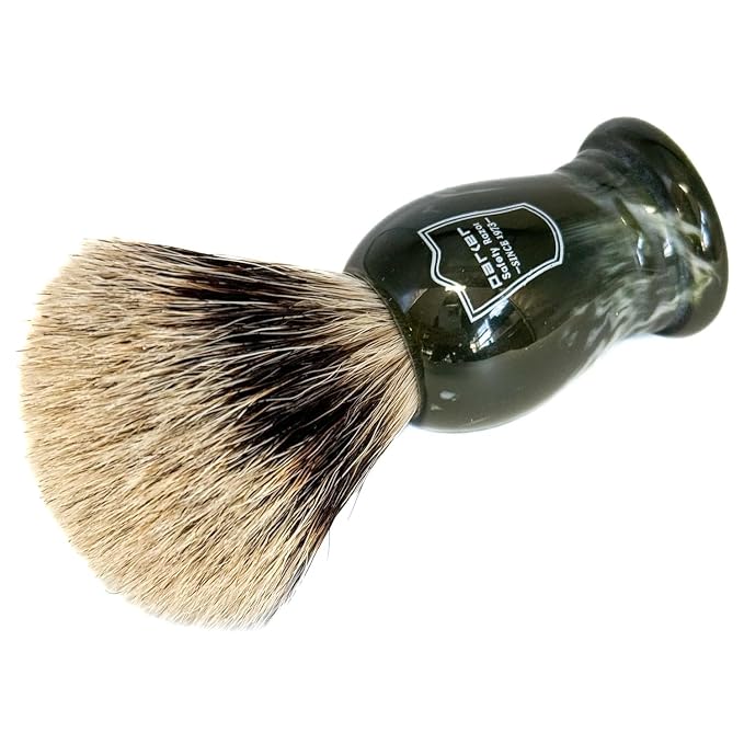 Parker - The King - Oversized 3 Band Pure Badger Bristle Shaving Brush - Long Loft – Brush Stand Included - Generates a Giant and Luxurious Lather