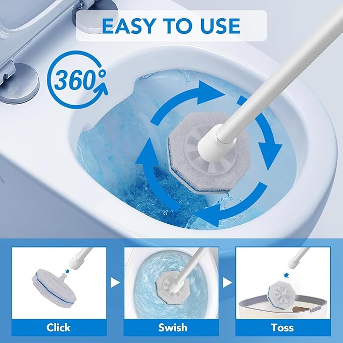 80 Count Toilet Wand Refills for Clorox Toilet Wand,Disposable Bowl Cleaner Refill Pads for Clorox Toiletwand