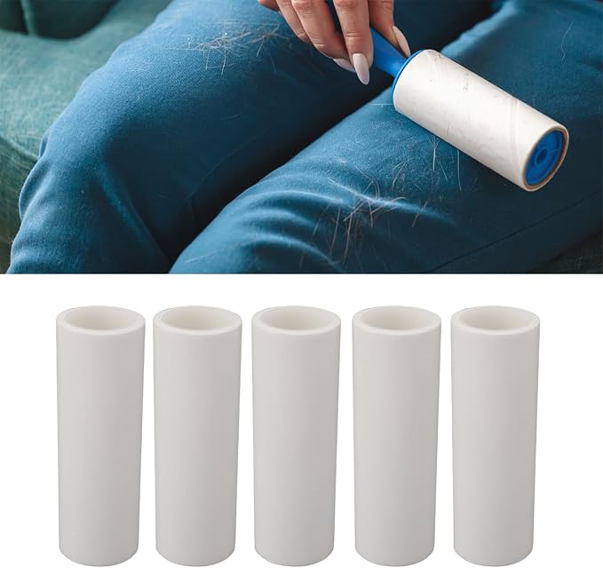 Lint Roller Refills Static Free Extra Sticky Lint Roller Refills for Clothes Pet Hair Removal White 5Pcs (10 Inch)