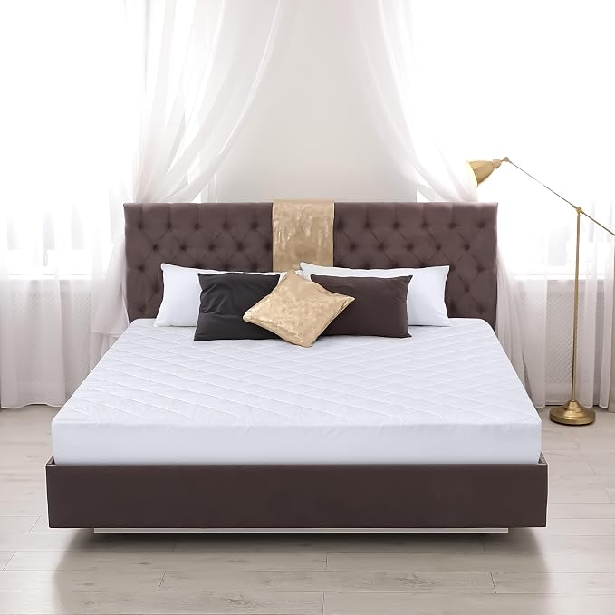 Quilted Fitted Mattress Pad, Full Mattress Protector Topper with Deep Pocket Stretches up to 16 Inches, Machine Washable Mattress Cover by Utopia Bedding (White, Pack of 10)