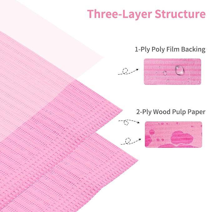 240pcs Disposable Nail Mats Foldable Nail Paper Towels, Table Acrylic Nail Practice Sheet, 3 Ply Waterproof Clean Nail Table Practice Mat for Salon Manicure Tattoo,Nail Art Accessories 13"x18"(Pink)