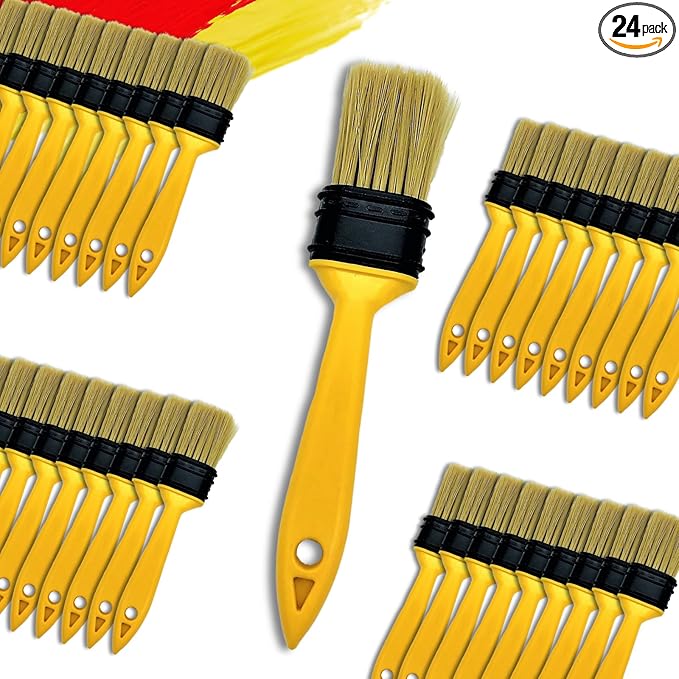 Paint Brushes for Walls I Chip Brush Set 1.5 inch 36 Pack I S.Chip Brush Never Lose Bristles I 100% Plastic I for Paint, Glues, Stains and Single Material