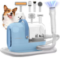 HEAPETS Dog Grooming Vacuum Kit - 3L Vacuum with 7 Tools, Low Noise Electric Clipper and Brush for Pet Shedding at Home, Blue