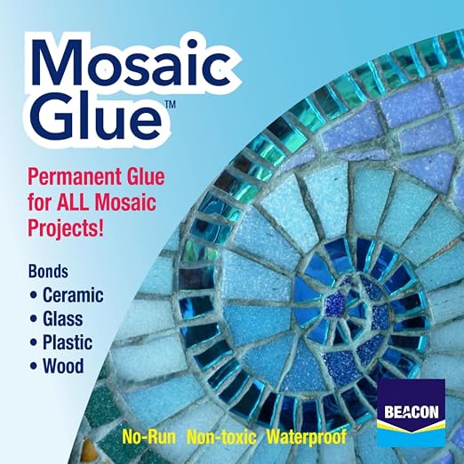 BEACON Mosaic Glue - Non-Toxic & Water Resistant, Ideal for All Tiles & Surfaces, 2-Ounce, 12-Pack