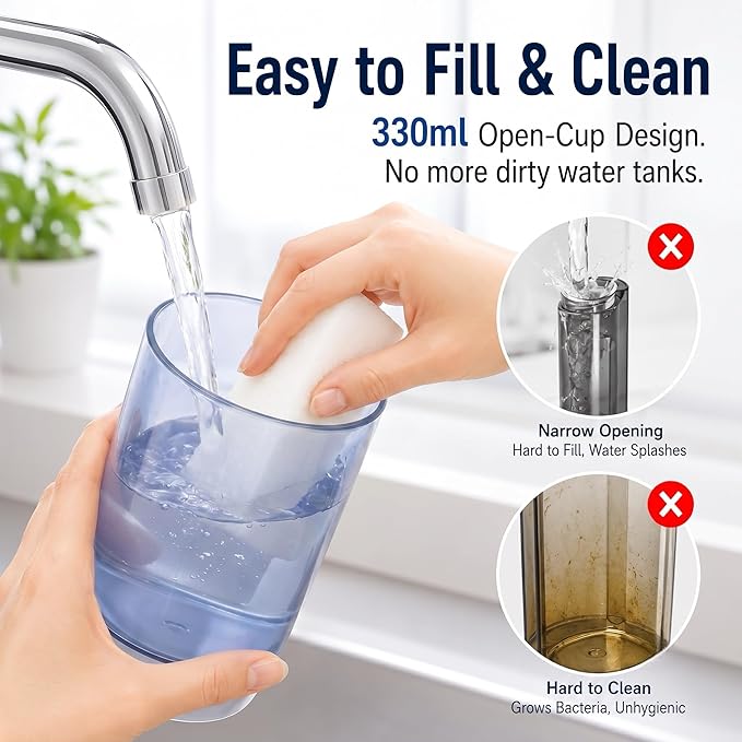 Electric Toothbrush with Water Flosser Combo, Compact 3-in-1 Flossing Toothbrush, 40000 VPM Sonic Brushing,11oz Easy-Clean Detachable Tank, Space-Saving Care for Sensitive Braces,30-Day Battery