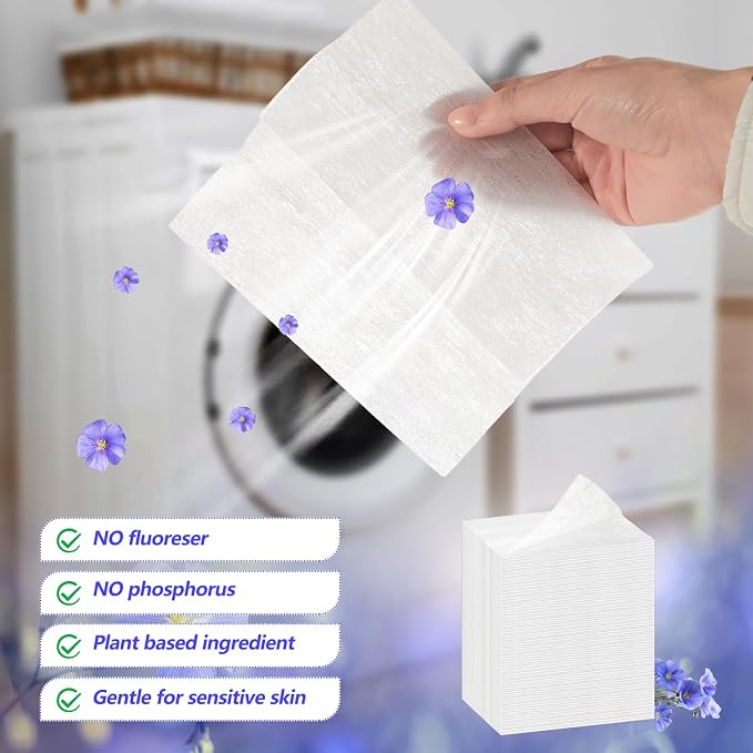 600 Count Dryer Sheets Bulk Fabric Softener Fresh Linen Scent, Fresh Dryer Sheets Naturally Softens and Removes Static Cling, Ideal for Large Households, Sensitive Skin