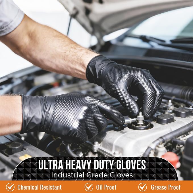 ANBOSON 10 Mil Heavy Duty Diamond Texture Nitrile Gloves, Medium, 1000 Ct | High-Volume Bulk Supply for Commercial Teams, Continuous Daily Use with Fewer Reorders & Better Cost Control