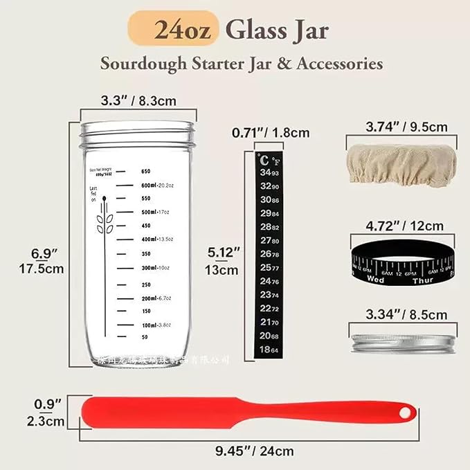 6.5 Quart Large Glass Mixing Bowl with Lid,Thickened Clear Large Salad Bowls Glass Big Mixing Bowls for Kitchen with Sourdough Starter Jar