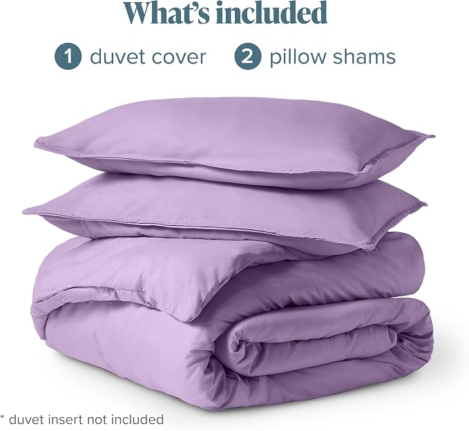 Bare Home Bedding Duvet Cover Queen Size - Premium 1800 Super Soft Duvet Covers Collection - Lightweight & Cooling - Soft Breathable Bedding (Queen, Lavender)