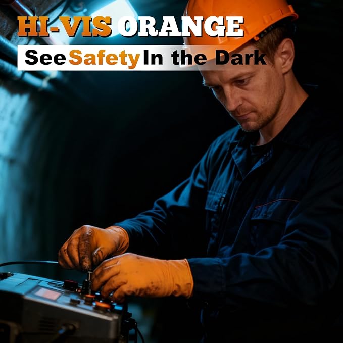 TitanFlex Heavy Duty Industrial Orange Nitrile Gloves, 8-mil, Gloves Disposable Latex Free with Raised Diamond Texture Grip, Powder Free, Rubber Glove, Mechanic Gloves,1000-ct Case (Medium)