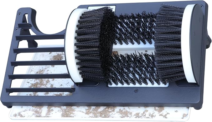 Heavy Duty Boot Scraper Brush with Removable Tray - Adjustable Extra Wide Shoe Scrubber for Indoor & Outdoor - Mud, Dirt & Snow Cleaner for Garage, Garden & Farm