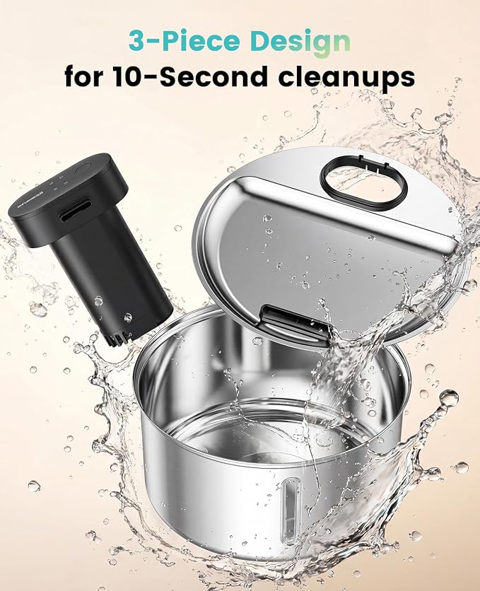 oneisall 108oz/3.2L Wireless Stainless Steel Cat Water Fountain | True Cordless,Ultra Quiet,4000mAh Rechargeable Battery Operated,3 Flow Modes with Sensor,Easy to Clean(3-Piece Only),5-Layer