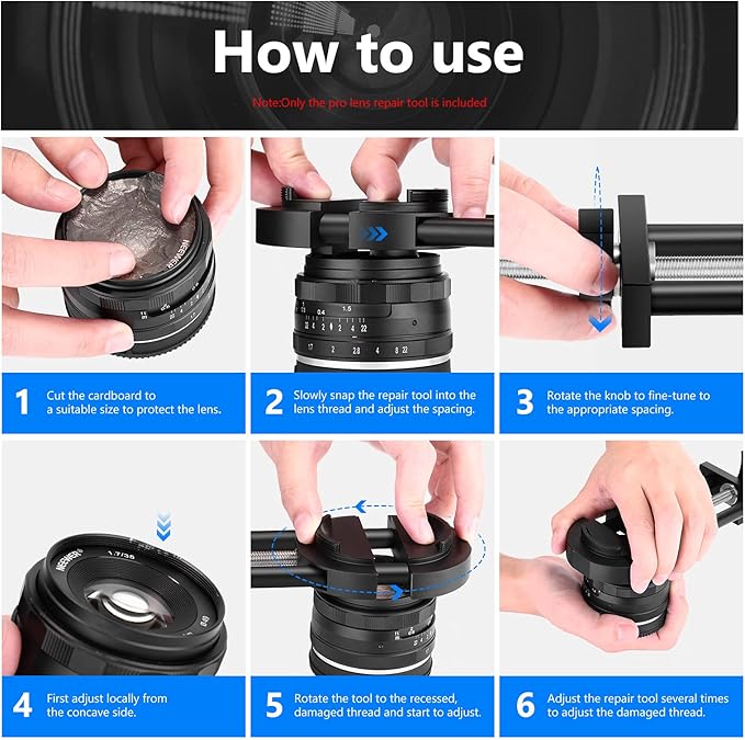 Neewer Camera Lens Vise Repair Tool for Lens and Filter, Ring Adjustment Range 27mm to 130mm, Steel Construction