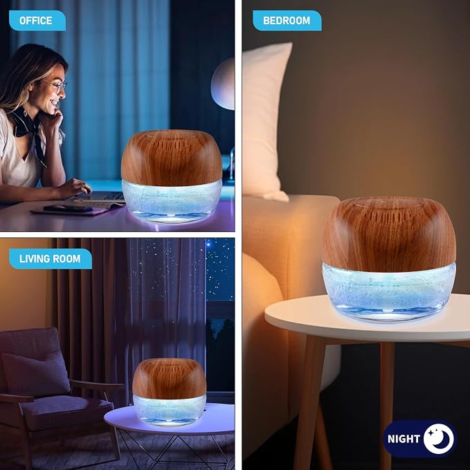 Water-Based Purifier Air Washer, Air Revitalizer & Freshener, Air Fresher with 7 LED Color Changing Light for Rooms (DarkYellow)