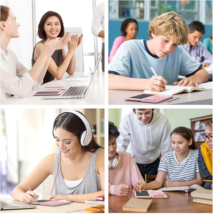 Scientific Calculators for School with Notepad, ROATEE Pink Cute School Supplies for Girls Middle and High School Stuff for Student, 240 Functions 82 MS Foldable 2-Line Display Solar and Battery Power