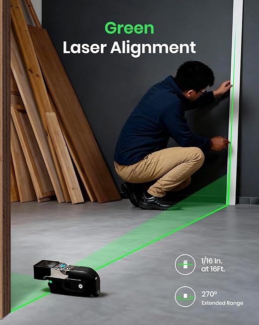 MiLESEEY XTAPE1 Digital Tape Measure with Laser, Unique Gifts for Men, 1/32" Accurate Auto Lock Tape Measuring Tool with Green Aligning Laser, Replaceable Tape Modular, P2P, Real-Time Data Sync