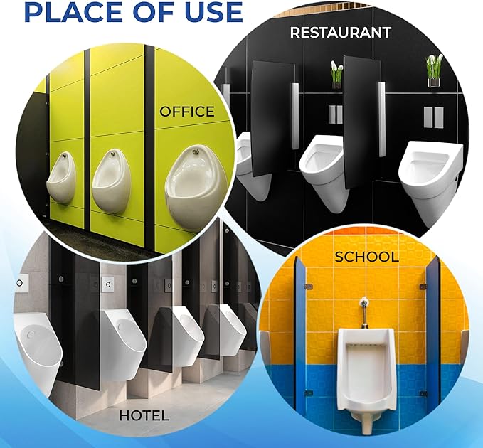 Urinal Screen Deodorizer (24 Pack) - Urinal Cakes - Fresh 3d Wave Anti-Splash - Odor Protection for Toilets in Bathroom Office Stadiums Schools with Free Gloves - 24 pcs Blue Spectrum Model