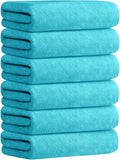 JML Microfiber Bath Towels, 6 Pack, 30" x 60", Aquamarine | Oversized, Ultra Soft, Super Absorbent, Fast Drying, Perfect for Bathroom, Shower, Sauna, Yoga, Gym