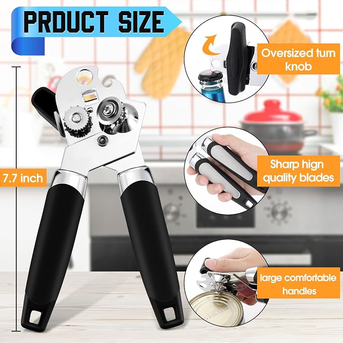 Gisafai 30 Pcs Manual Can Opener Bulk with Sharp Blade Smooth Edge Multifunctional Kitchen Gadget Handheld Openers Large Handheld Knob Can and Bottle Animals for Dorm Kitchen Essentials Gifts