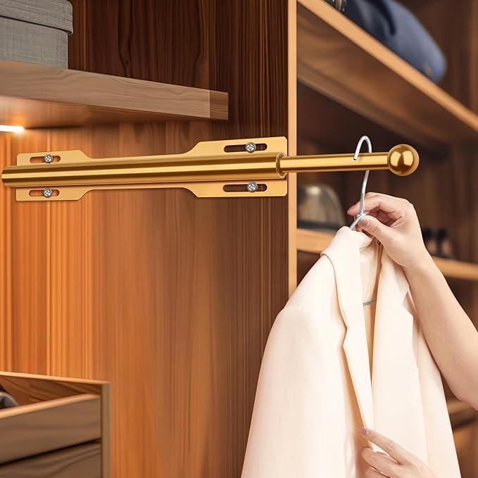 12" Valet Rod for Closet Pull Out (1 Pack, Orange)