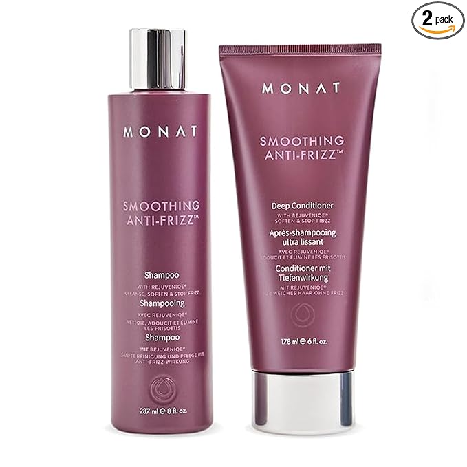 MONAT Smoothing Anti-Frizz Set - Natural Frizz Ease Shampoo & Frizz Dismiss Conditioner for Lightweight Frizz Control and Smooth, Shiny Hair