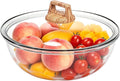 6.5 Qt Large Glass Mixing Bowl with Glass Lid, Clear Glass Bowl for Sourdough Salad Bowls with Lid & Square Handle,Thickened Glass Big Mixing Bowls Cooking Bowl for Food Prep, Kitchen,Dinner