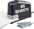 Bostitch Office Impulse Heavy Duty Electric Stapler Value Pack, 45 Sheet Capacity, Includes 5,000 Staples & Staple Remover, No-Jam, Faster Stapling, Black
